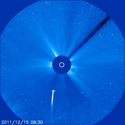 Ярчайшая комета C/2011 W3 вошла в видимость камер SOHO